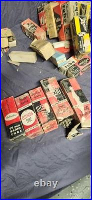 Vintage Lot of Vacuum Tubes Mixed Brands Untested Radio Audio Parts in box loose