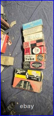 Vintage Lot of Vacuum Tubes Mixed Brands Untested Radio Audio Parts in box loose