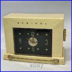 Vintage MID Century Admiral Clock Radio Plaskon For Parts/display