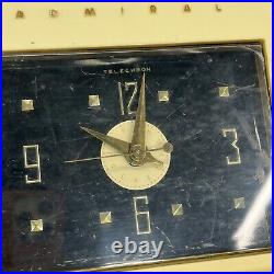 Vintage MID Century Admiral Clock Radio Plaskon For Parts/display