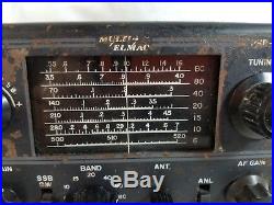 Vintage MULTI-ELMAC Model PMR-8 Radio Receiver Parts or Repair Untested