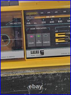 Vintage Magnavox D8300 Boombox Radio Works Dual Cassette Recorder 4 Parts