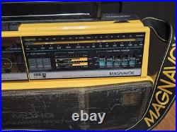 Vintage Magnavox D8300 Boombox Radio Works Dual Cassette Recorder 4 Parts