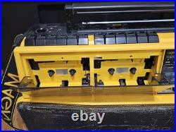 Vintage Magnavox D8300 Boombox Radio Works Dual Cassette Recorder 4 Parts