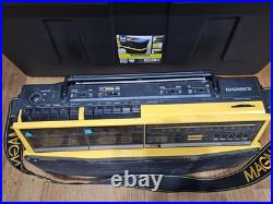 Vintage Magnavox D8300 Boombox Radio Works Dual Cassette Recorder 4 Parts