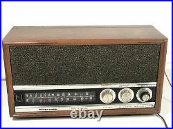 Vintage Magnavox Table Top AM FM 60s Model 1FM056 Radio Wooden Cabinet Parts USA