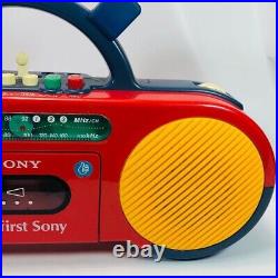 Vintage My First SONY CFS-2050 Red Cassette-corder Boom Box Radio Junk For Parts