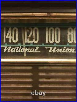 Vintage National Union Tube Radio Wood Wooden Model 571 Parts Repair Restoration