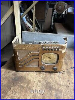 Vintage Old Rare Philco 39-7 Electric Tube Radio Channel Wood Case Parts USA