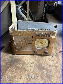 Vintage Old Rare Philco 39-7 Electric Tube Radio Channel Wood Case Parts USA