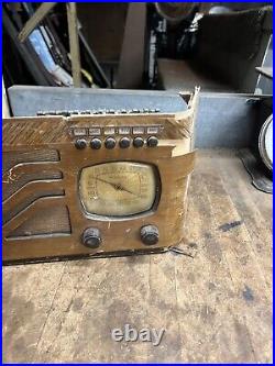 Vintage Old Rare Philco 39-7 Electric Tube Radio Channel Wood Case Parts USA