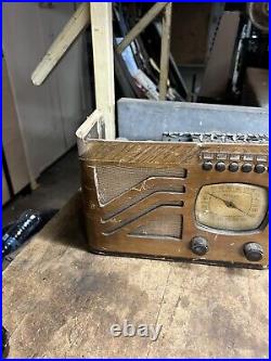 Vintage Old Rare Philco 39-7 Electric Tube Radio Channel Wood Case Parts USA