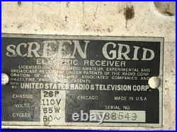 Vintage Old Rare Superheterodyne U. S. Gloritone Tube Radio Wood Cathedral Parts