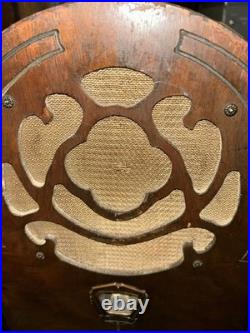 Vintage Old Rare Superheterodyne U. S. Gloritone Tube Radio Wood Cathedral Parts