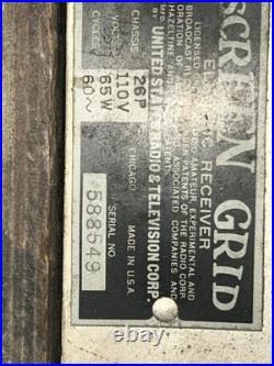 Vintage Old Rare Superheterodyne U. S. Gloritone Tube Radio Wood Cathedral Parts