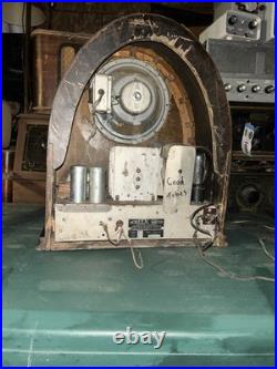 Vintage Old Rare Superheterodyne U. S. Gloritone Tube Radio Wood Cathedral Parts