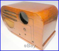 Vintage PHILCO 37-610 RADIO part Art Deco WOOD SHELL in very nice shape