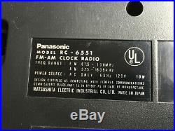 Vintage Panasonic RC-6551 FM-AM Clock Radio AS IS for parts