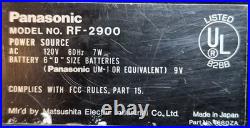 Vintage Panasonic RF-2900 5BAND FM/MWithSW1-3 Receiver FOR PARTS