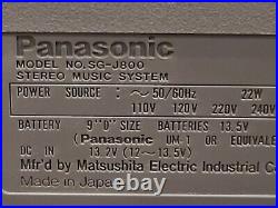 Vintage Panasonic SG-J800 Turntable Boombox AM/FM Japan Parts/Repair