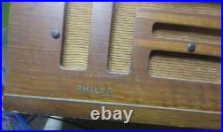 Vintage Philco 38-9 Tube Radio Untested tattered cord Parts or Repair
