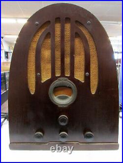 Vintage Philco Cathedral Radio 16.5x13.5x9.25 For Parts Or Repair Sf