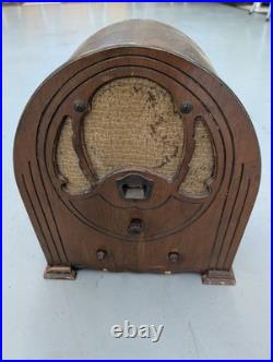 Vintage Philco Cathedral Tube Radio Model 89 Wood Cabinet For Parts, Repair