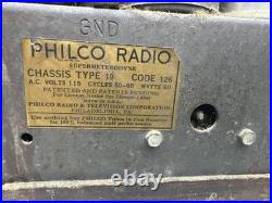 Vintage Philco Model 19 Super Heterodyne Tube Radio As Is For Parts