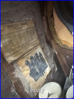 Vintage Philco Model 19 Super Heterodyne Tube Radio As Is For Parts
