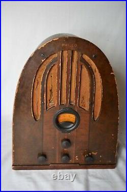 Vintage Philco Model 37-60 Cathedral Radio, Parts Or Restoration