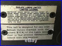 Vintage Philips Tye 588A Valve Radio For Parts or Repair 5773