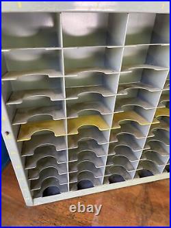 Vintage Portable aluminum PartsCabinet 100 compartment/radio/telephone parts. USA