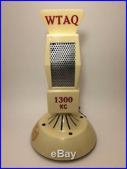 Vintage Promotional WTAQ 1300 KC Microphone Mic Collectable Radio (For Parts)