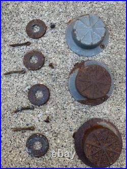 Vintage Pull Wagon Parts Radio Rocket / Flyer Wheels with Metal Caps