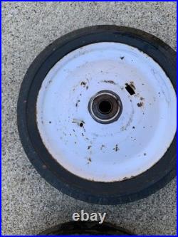 Vintage Pull Wagon Parts Radio Rocket / Flyer Wheels with Metal Caps