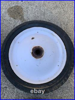 Vintage Pull Wagon Parts Radio Rocket / Flyer Wheels with Metal Caps