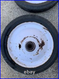 Vintage Pull Wagon Parts Radio Rocket / Flyer Wheels with Metal Caps