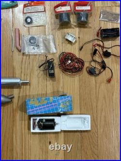 Vintage RC Model Airplane Nitro Parts Lot OS Max Engine ABC Panel Futaba Servo