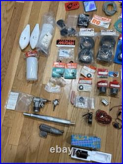 Vintage RC Model Airplane Nitro Parts Lot OS Max Engine ABC Panel Futaba Servo