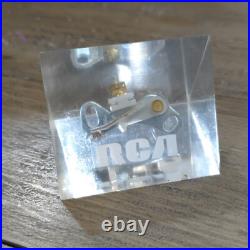 Vintage RCA Acrylic Early Mechanical Parts in Lucite Paperweight