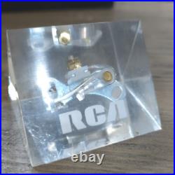 Vintage RCA Acrylic Early Mechanical Parts in Lucite Paperweight
