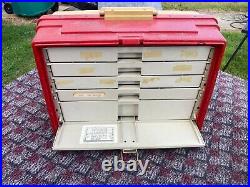 Vintage RCA Parts 5 Drawer Sidekick Carrying Case Toolbox WITH FUSES FUSEHOLDERS