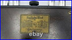 Vintage RCA Radiola IIIA Four WD-11 Tube Receiver Amplifier for Display or Parts