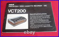 Vintage RCA Selectivision VCR VCT 200 for Parts/Repair & Instruction Manual