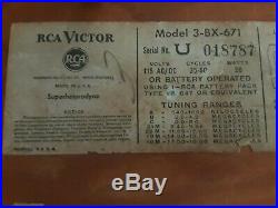 Vintage RCA Victor World Tube Radio Shortwave Multi-Band Parts Or Repair