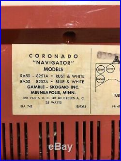 Vintage Radio Coronado Navigator Pink Model / Parts Or Repair