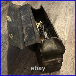 Vintage Radio Technician / Machinist Tools Leather Bag with Tools and Parts