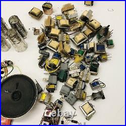 Vintage Radio Tv Parts Lot Transformers Transistors Capacitors Circuit Boards