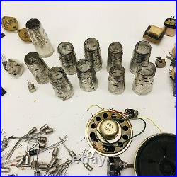 Vintage Radio Tv Parts Lot Transformers Transistors Capacitors Circuit Boards