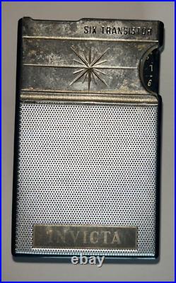 Vintage Rare Invicta Radio Model 200 6 Transitors With Case Collectible Parts